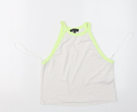 New Look Womens White   Cropped T-Shirt Size 10