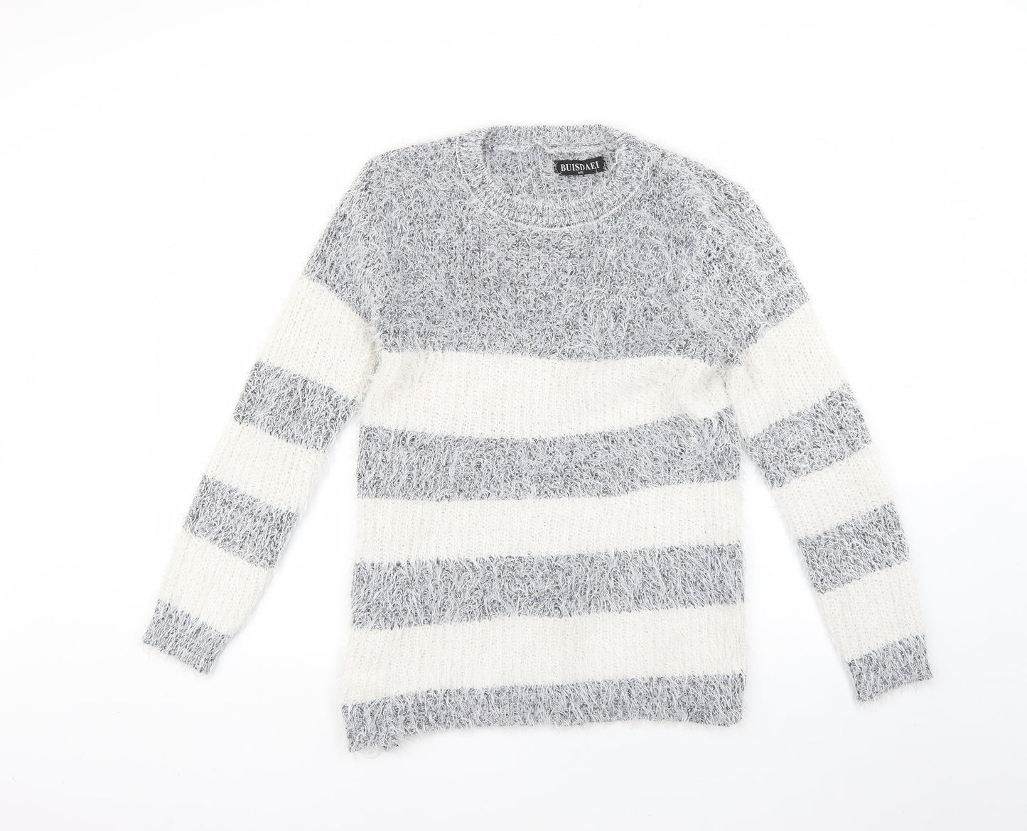 buisdaei Womens Multicoloured Striped  Pullover Jumper Size M