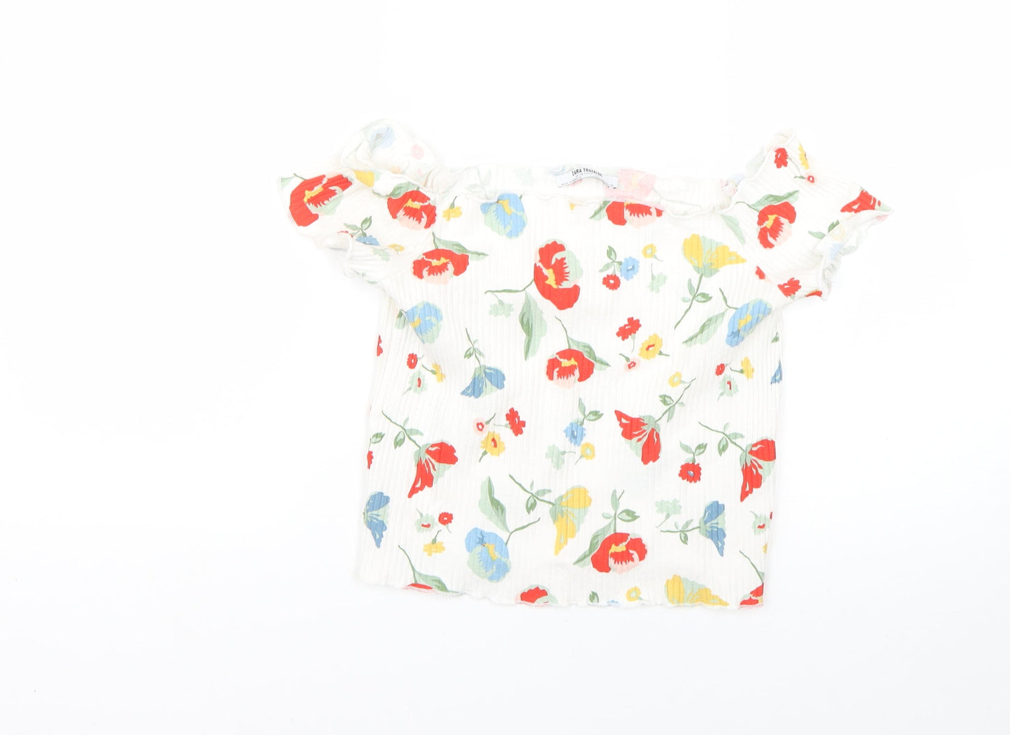Zara Womens Multicoloured Floral  Basic Blouse Size M