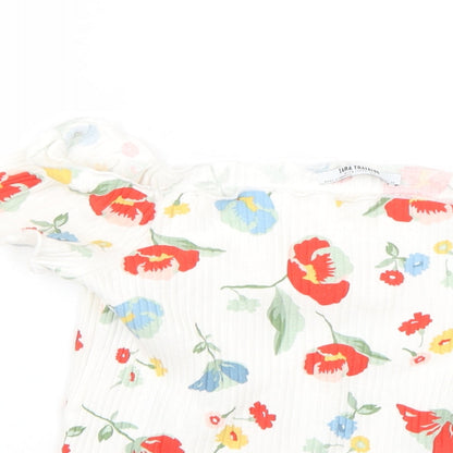 Zara Womens Multicoloured Floral  Basic Blouse Size M