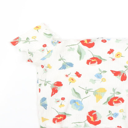 Zara Womens Multicoloured Floral  Basic Blouse Size M