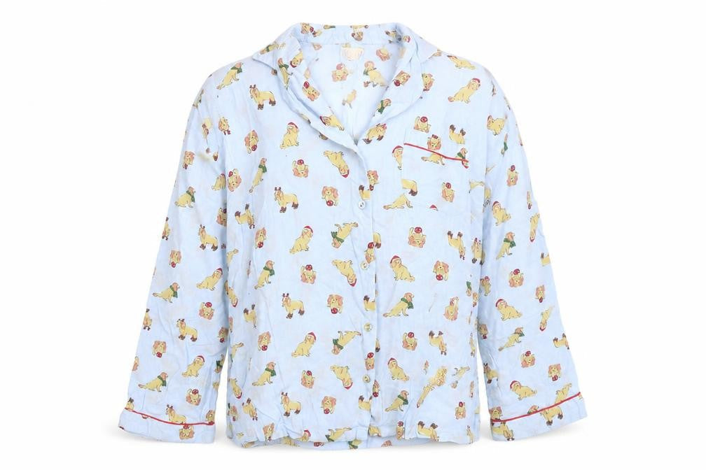 Cape Daisy Womens Blue   Basic Blouse Size 12  - Christmas dog
