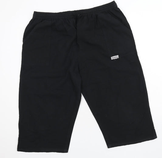 Mabel Womens Black   Cropped Trousers Size 2XL L20.5 in