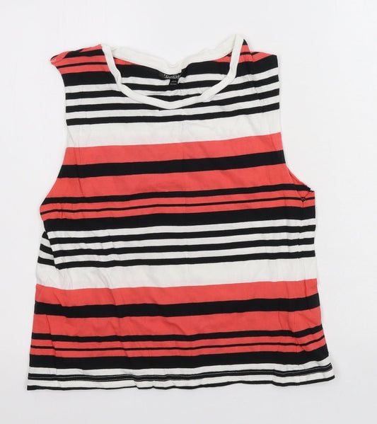 Topshop Womens Multicoloured Striped Jersey Basic Tank Size 10