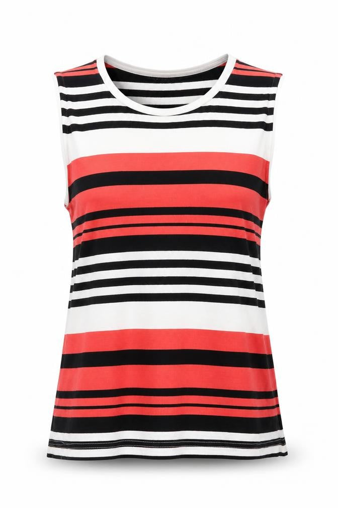 Topshop Womens Multicoloured Striped Jersey Basic Tank Size 10