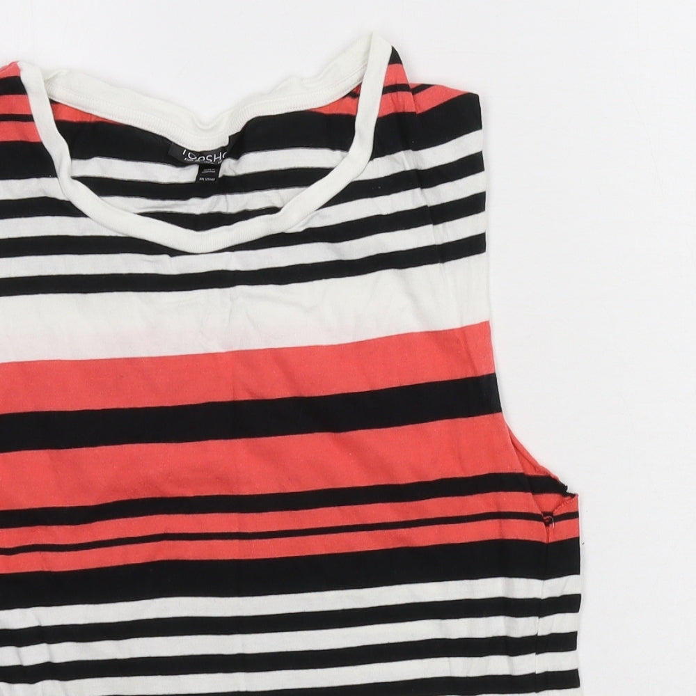 Topshop Womens Multicoloured Striped Jersey Basic Tank Size 10