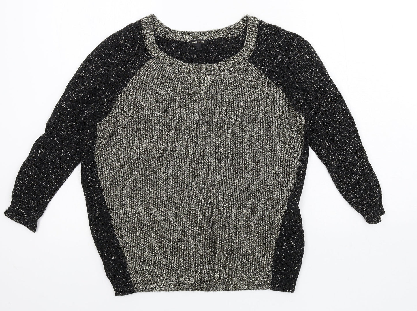 River Island Womens Black  Knit Pullover Jumper Size 10