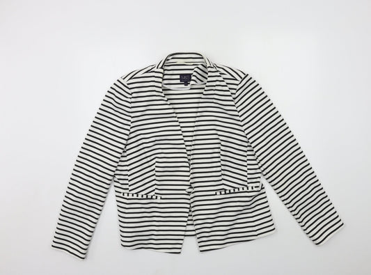 Marks and Spencer Womens White Striped  Jacket  Size 18