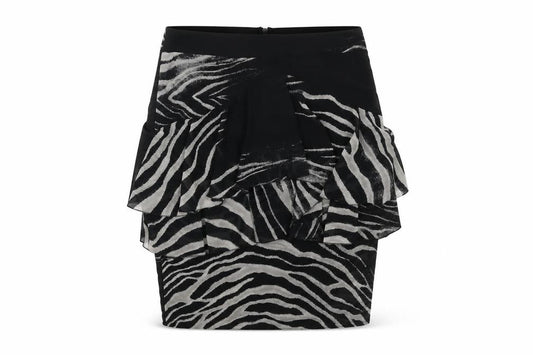 Zara Womens Black Animal Print  Straight & Pencil Skirt Size XS