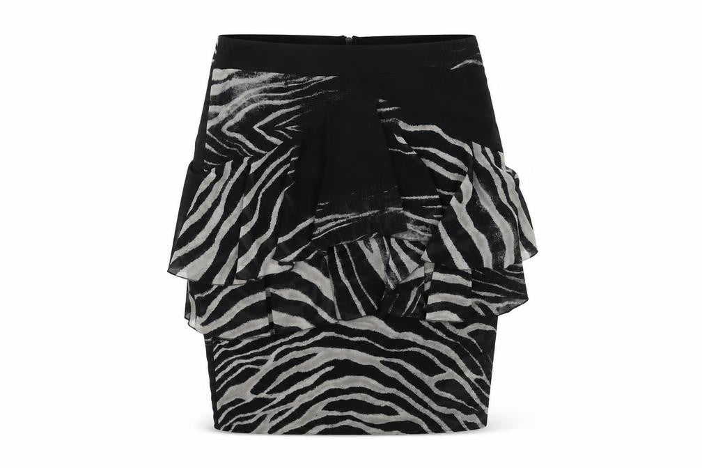 Zara Womens Black Animal Print  Straight & Pencil Skirt Size XS