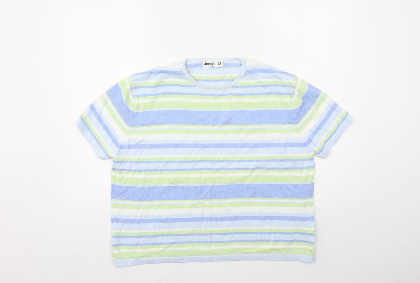 Jumper Womens Blue Striped Knit Pullover Jumper Size XL
