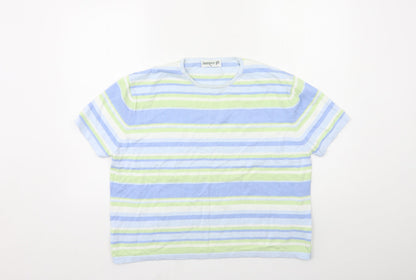 Jumper Womens Blue Striped Knit Pullover Jumper Size XL