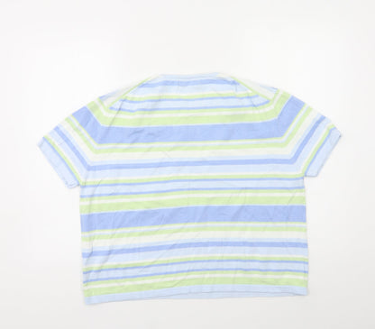 Jumper Womens Blue Striped Knit Pullover Jumper Size XL