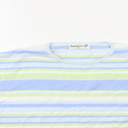 Jumper Womens Blue Striped Knit Pullover Jumper Size XL