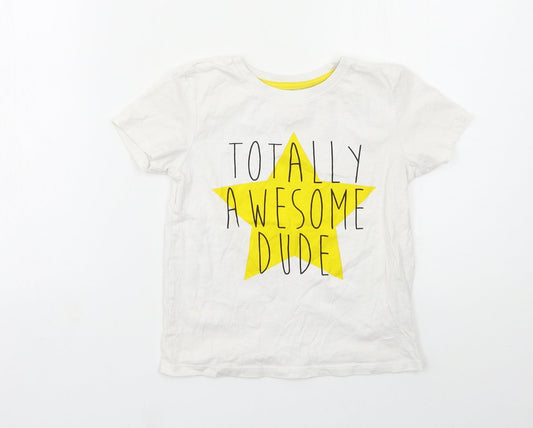 Primark Girls White   Basic T-Shirt Size 5-6 Years