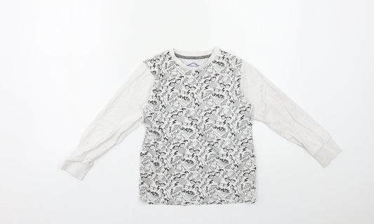 Matalan Boys Grey Geometric  Basic T-Shirt Size 7 Years