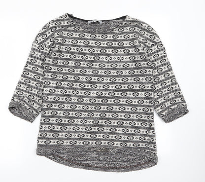 Next Womens Multicoloured Geometric  Basic T-Shirt Size 8