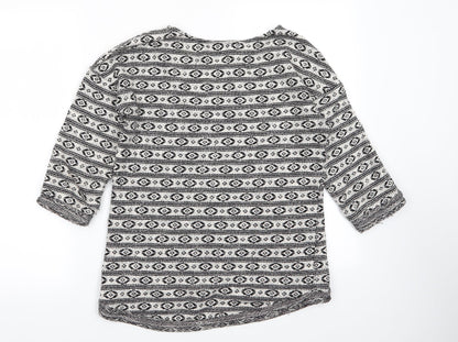 Next Womens Multicoloured Geometric  Basic T-Shirt Size 8