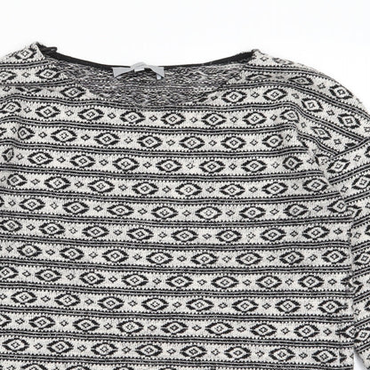 Next Womens Multicoloured Geometric  Basic T-Shirt Size 8