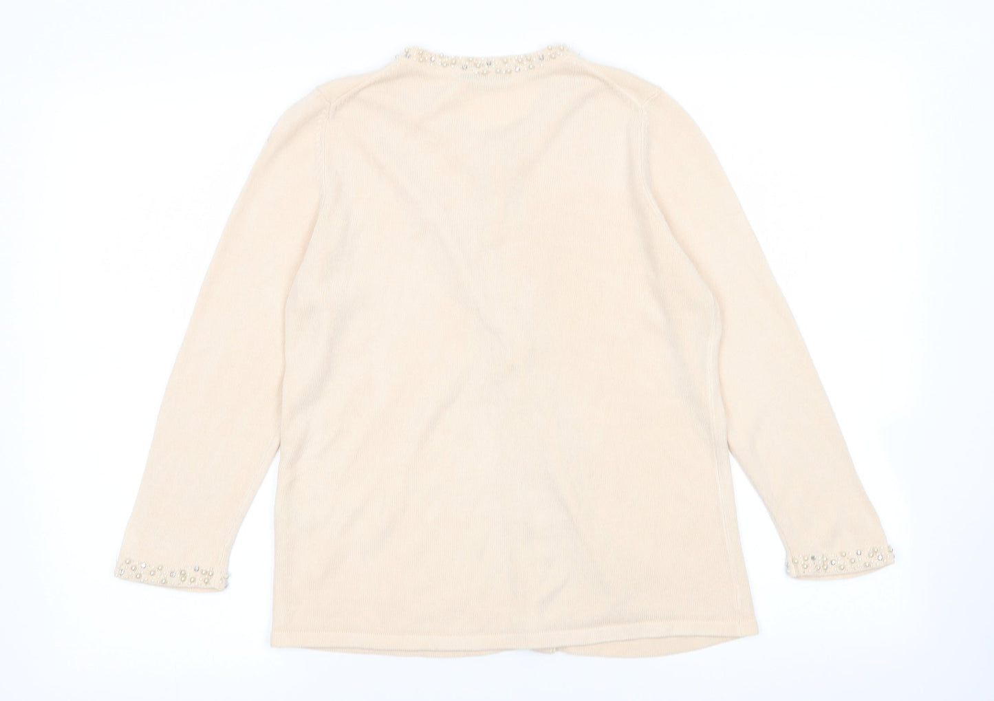 M&S Womens Beige   Cardigan Jumper Size 12
