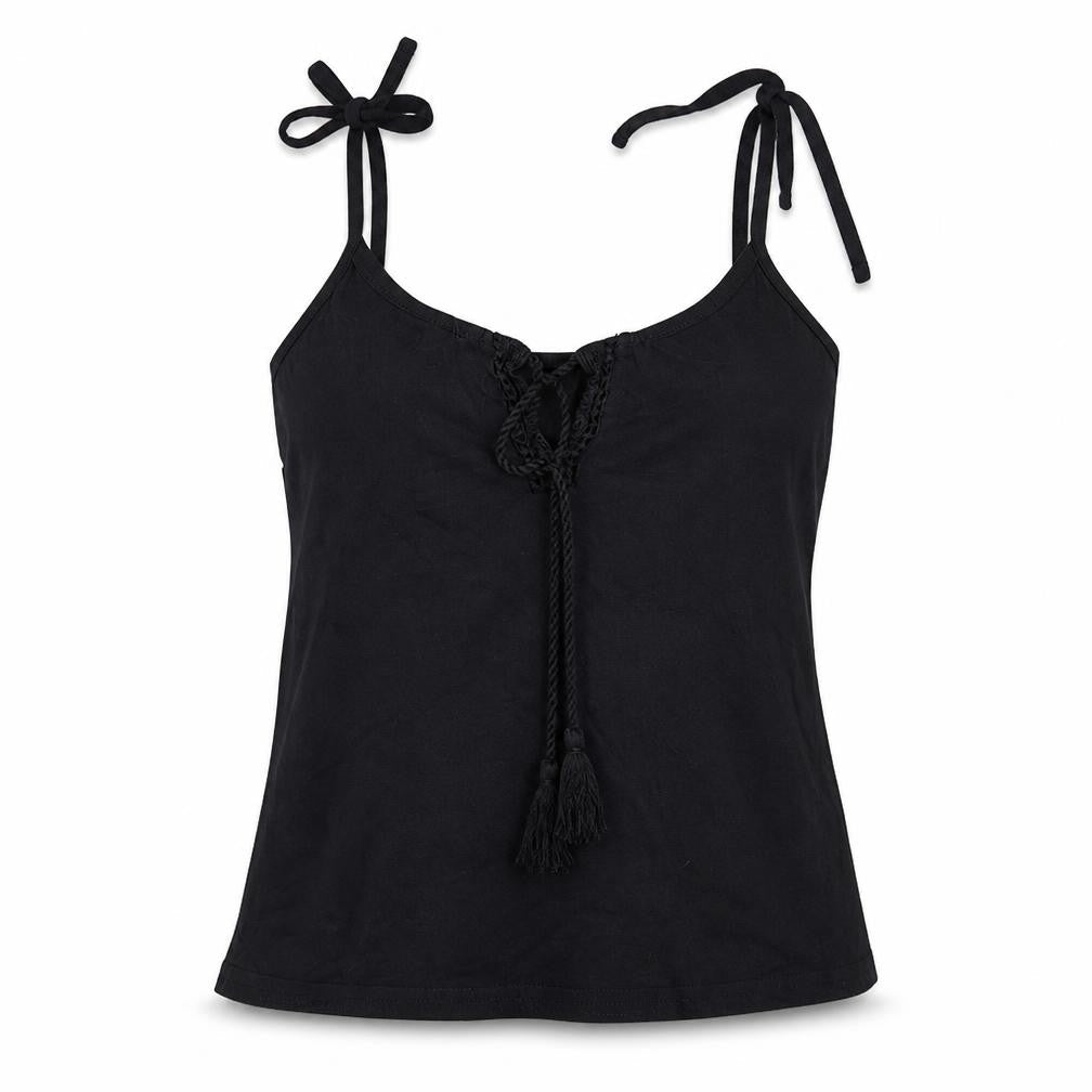 Love To Lounge Womens Black Solid  Top Pyjama Top Size 6