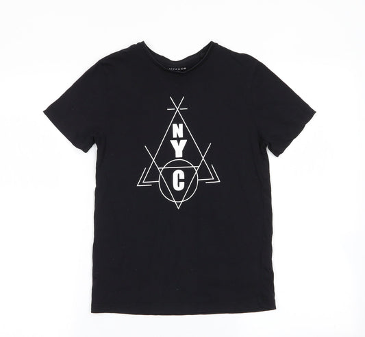 jeff&co Boys Black   Basic T-Shirt Size 9-10 Years