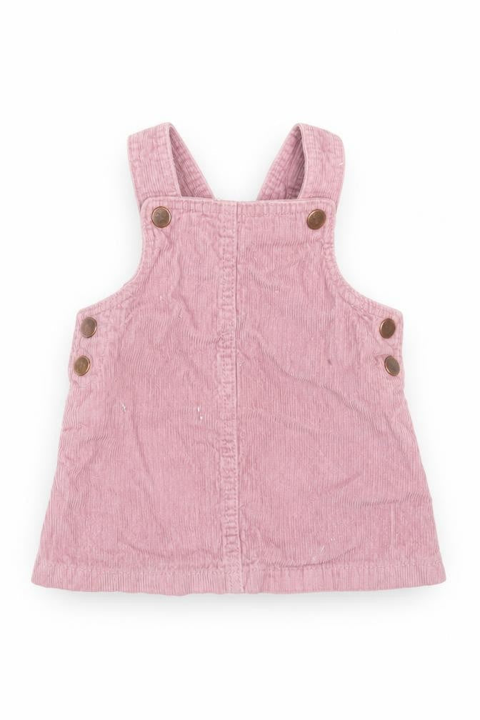 F&F Girls Purple  Corduroy Pinafore/Dungaree Dress  Size 3-6 Months