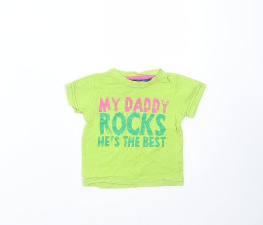 Minoti Baby Green   Basic T-Shirt Size 12-18 Months  - daddy rocks