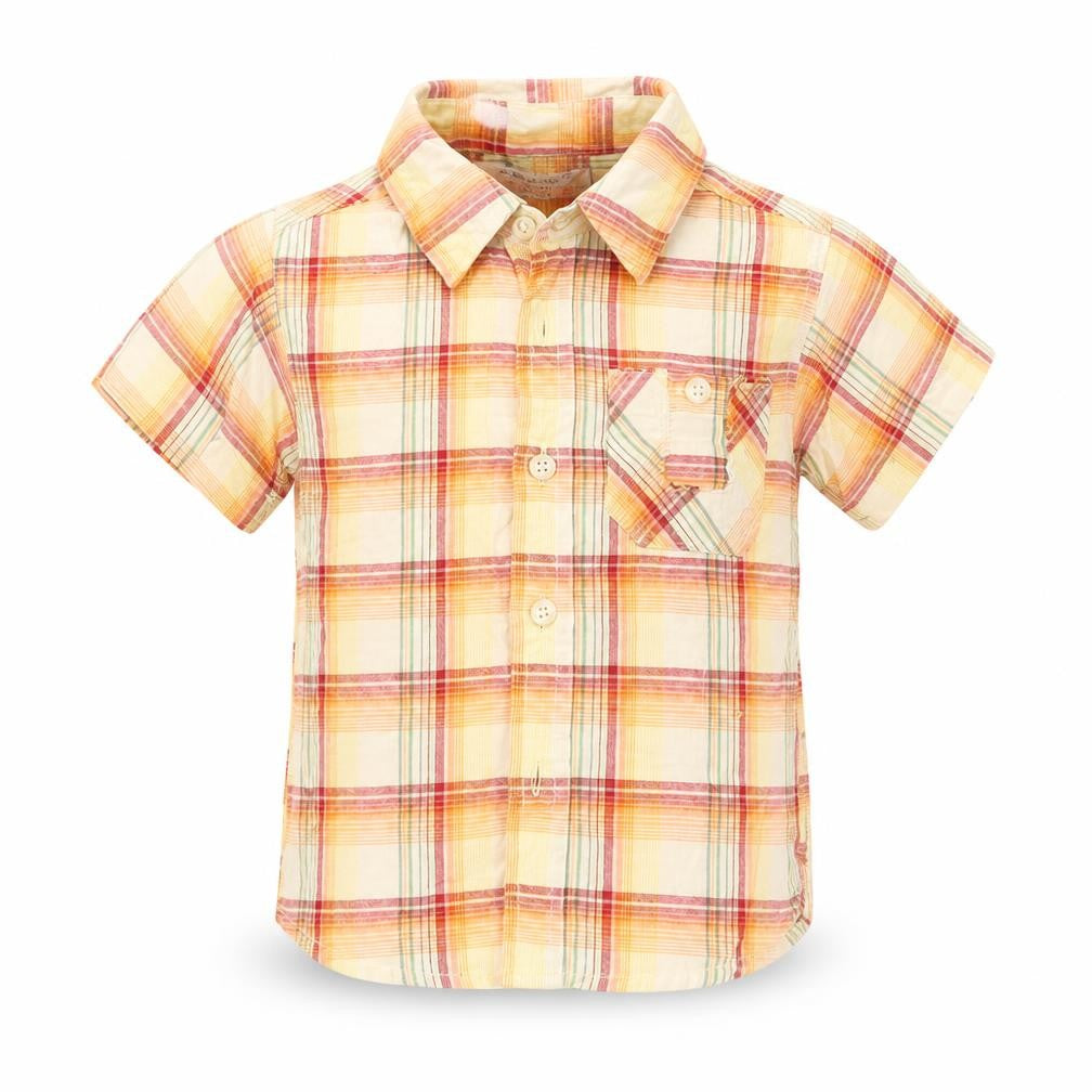 Earlydays Baby Orange Plaid  Basic Button-Up Size 12-18 Months