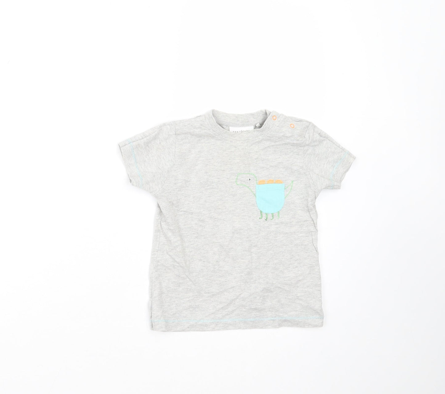 NEXT Baby Grey   Basic T-Shirt Size 9-12 Months  - dinsaur