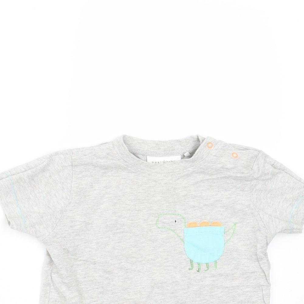 NEXT Baby Grey   Basic T-Shirt Size 9-12 Months  - dinsaur