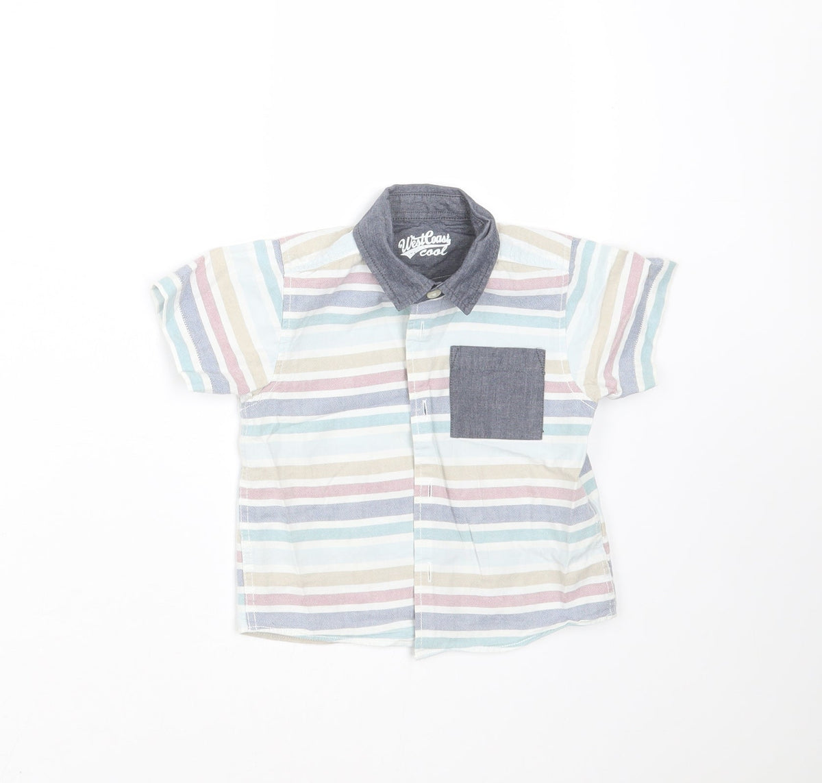 West Coast Boys Multicoloured Striped  Basic Button-Up Size 9-12 Months