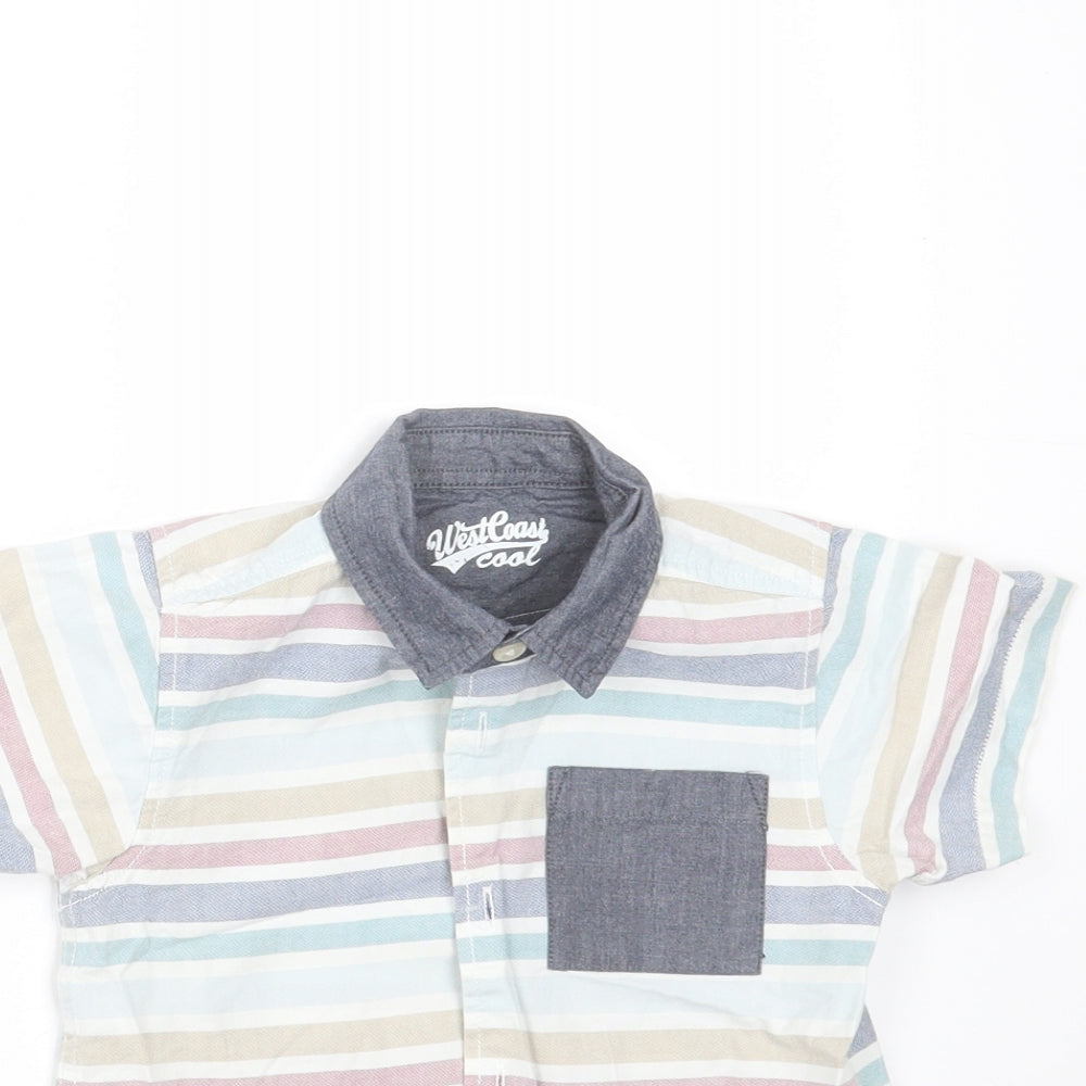 West Coast Boys Multicoloured Striped  Basic Button-Up Size 9-12 Months