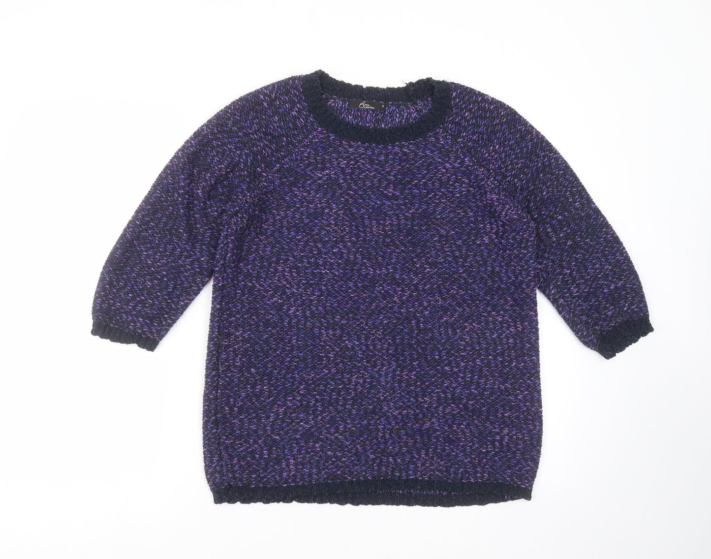 BM COLLECTION Womens Purple  Knit Pullover Jumper Size S