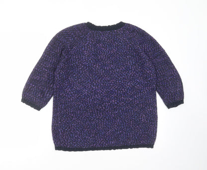 Bonmarché Womens Purple Knit Pullover Jumper Size S