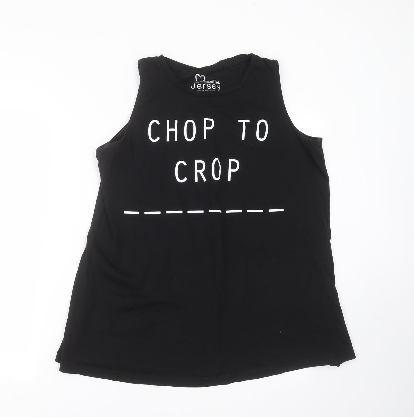 Label Be Womens Black   Basic Tank Size 18  - chop to crop