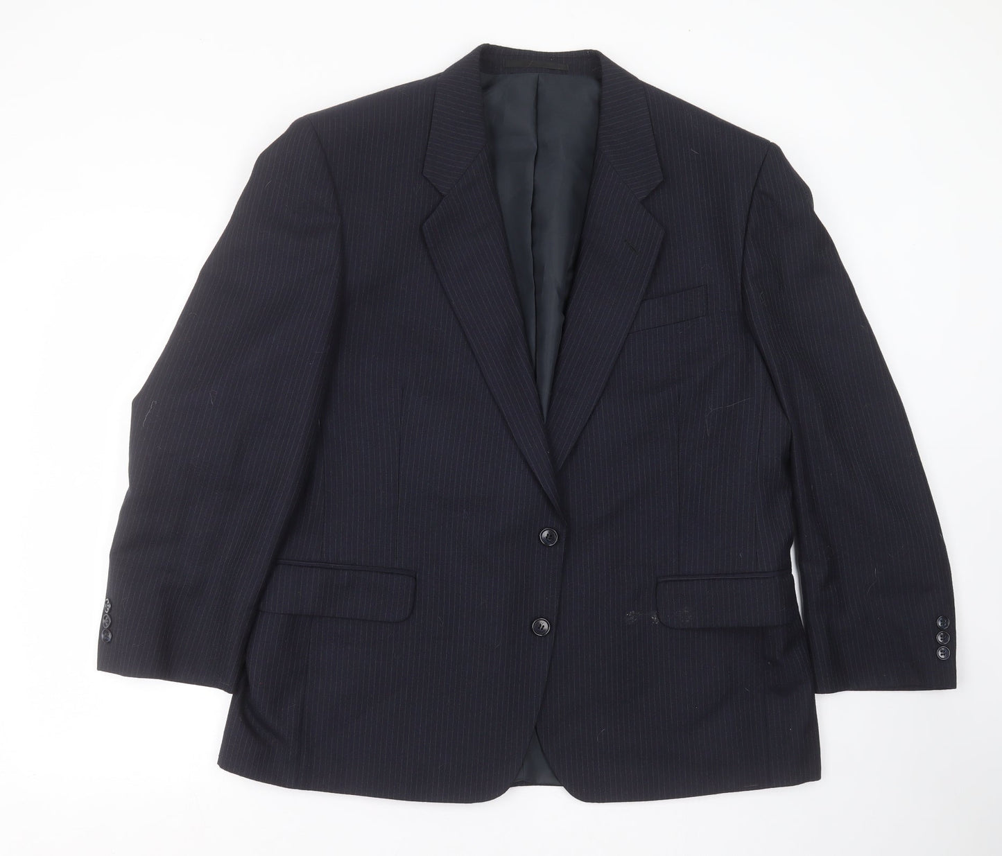 CANDA Mens Blue Striped  Jacket Suit Jacket Size 44