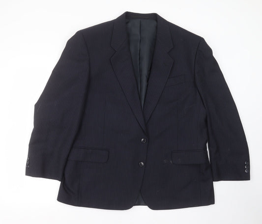 CANDA Mens Blue Striped  Jacket Suit Jacket Size 44