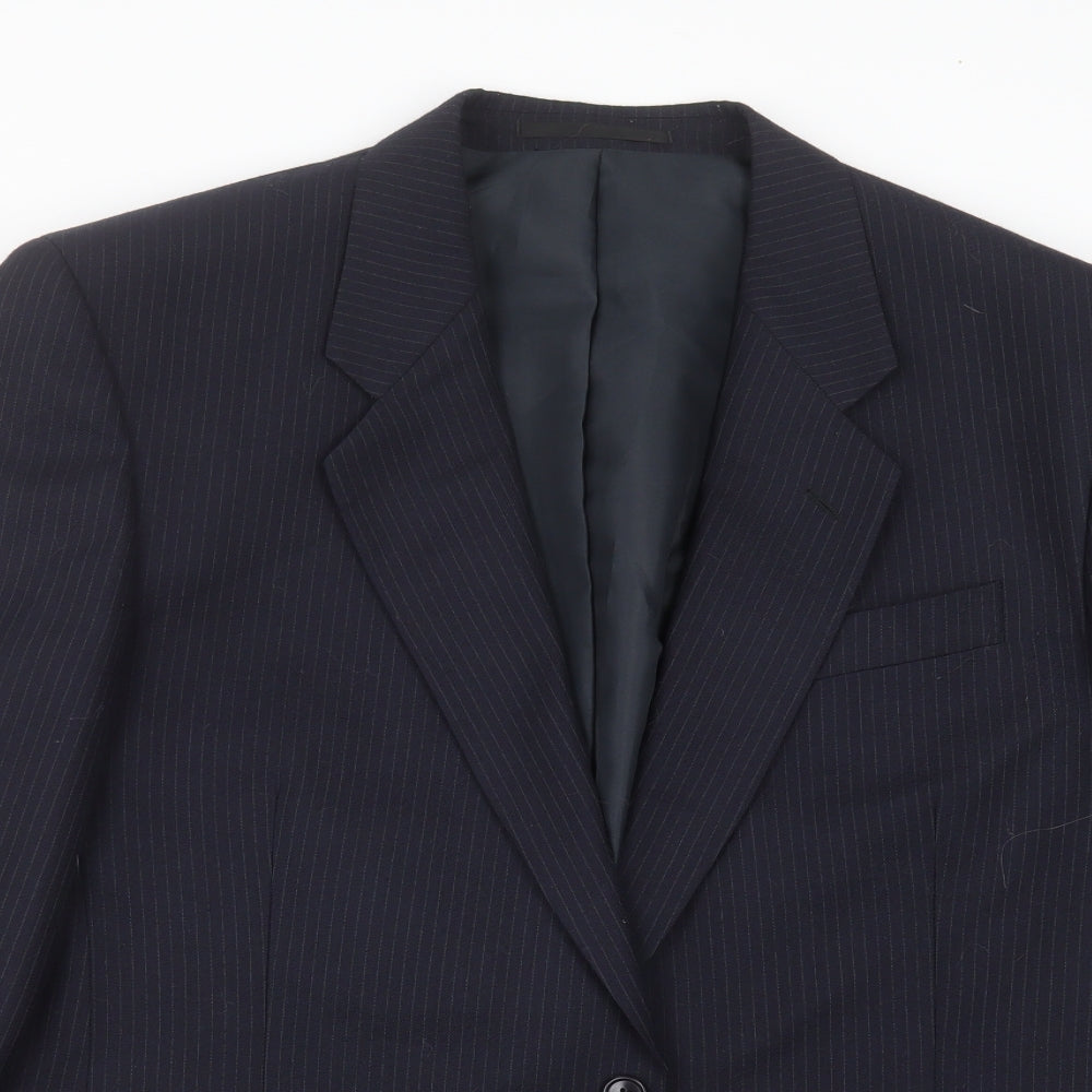 CANDA Mens Blue Striped  Jacket Suit Jacket Size 44
