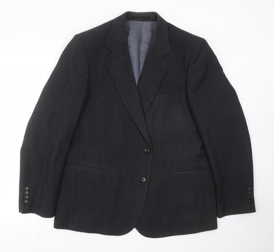 Preworn Mens Grey Herringbone  Jacket Suit Jacket Size 44