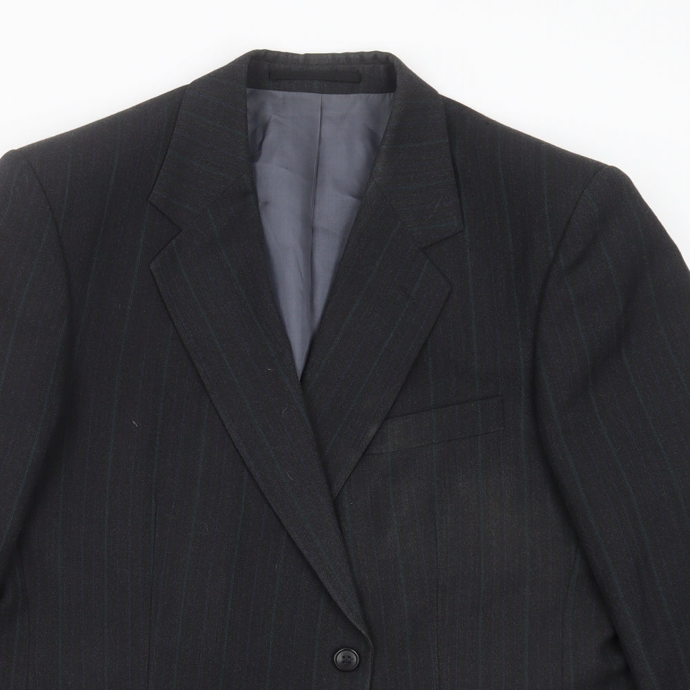 Preworn Mens Grey Herringbone  Jacket Suit Jacket Size 44