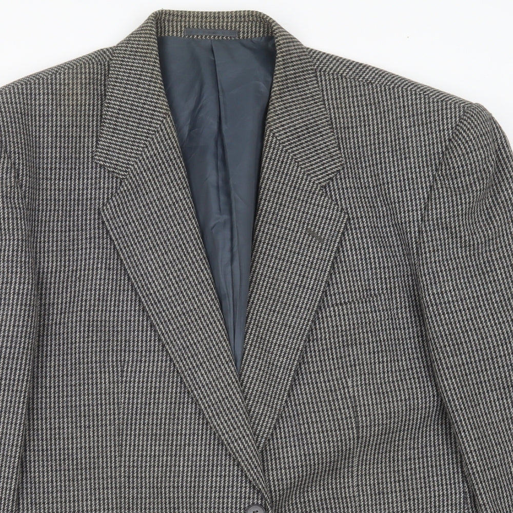 C&A Mens Grey Striped  Jacket Suit Jacket Size 44