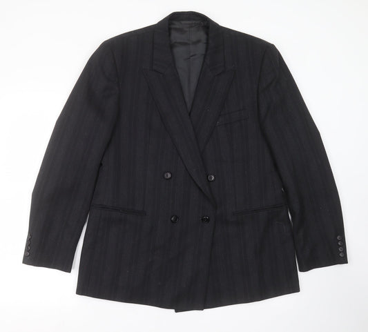 Preworn Mens Grey Striped  Jacket Suit Jacket Size 42
