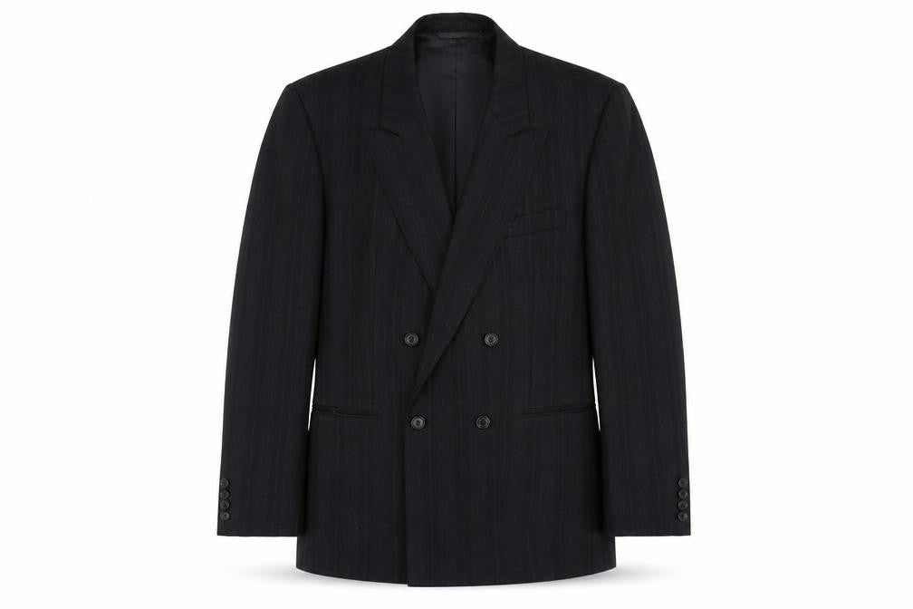 Preworn Mens Grey Striped  Jacket Suit Jacket Size 42