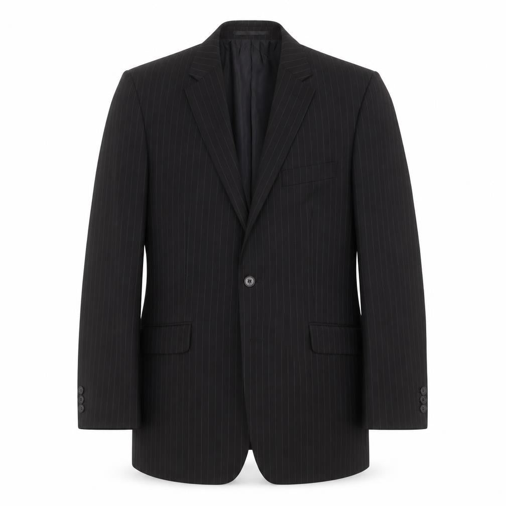 Burton Mens Black Striped  Jacket Suit Jacket Size 40