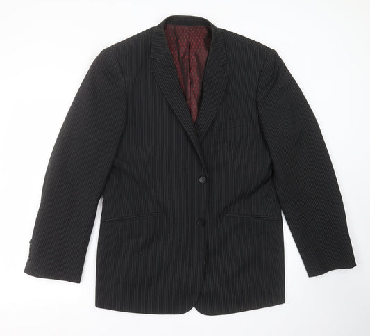 Taylor & Wright Mens Black Striped  Jacket Suit Jacket Size 42