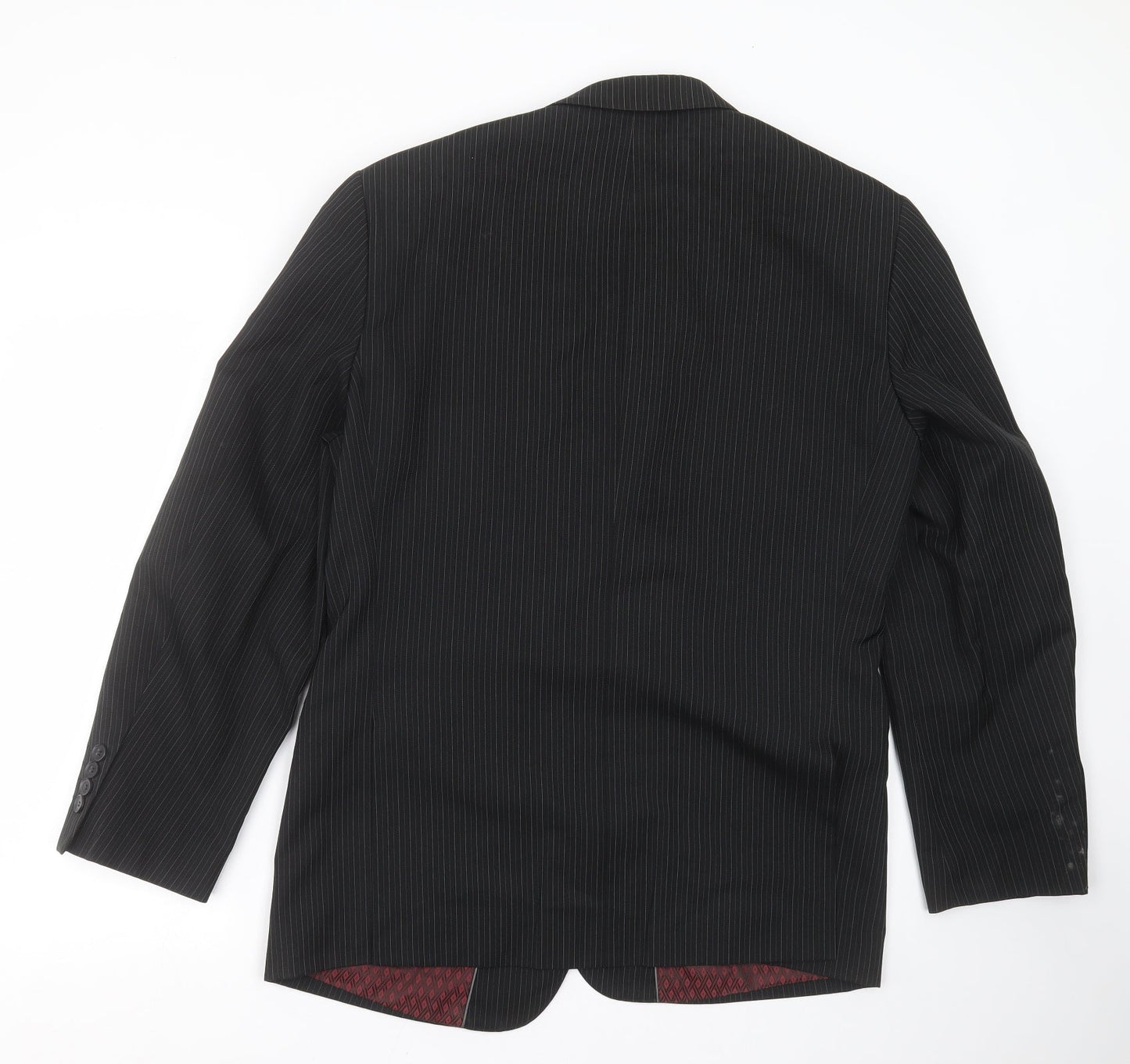 Taylor & Wright Mens Black Striped  Jacket Suit Jacket Size 42