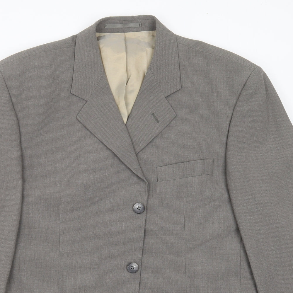 Karl Jackson Mens Grey Striped  Jacket Suit Jacket Size 42