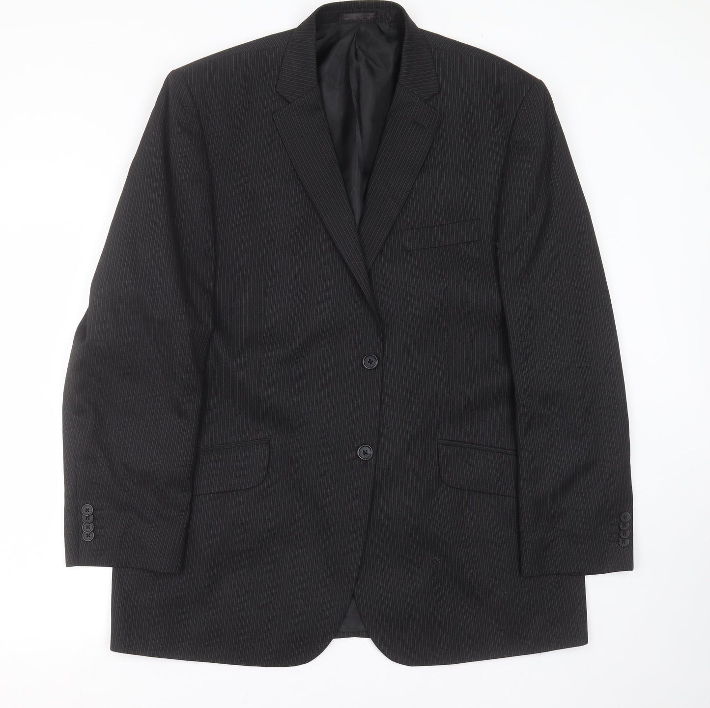 F&F Mens Black Striped  Jacket Suit Jacket Size 44
