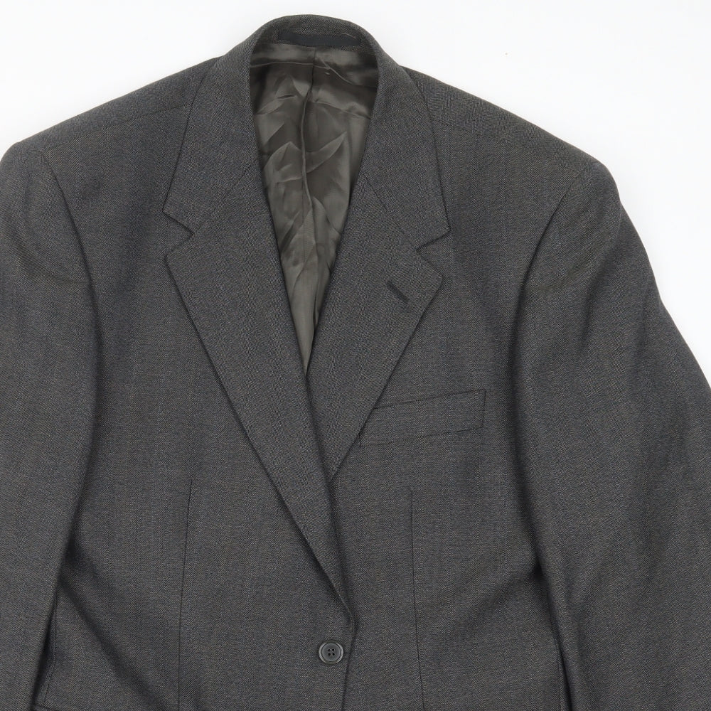 Wellington Mens Grey Striped  Jacket Suit Jacket Size 44